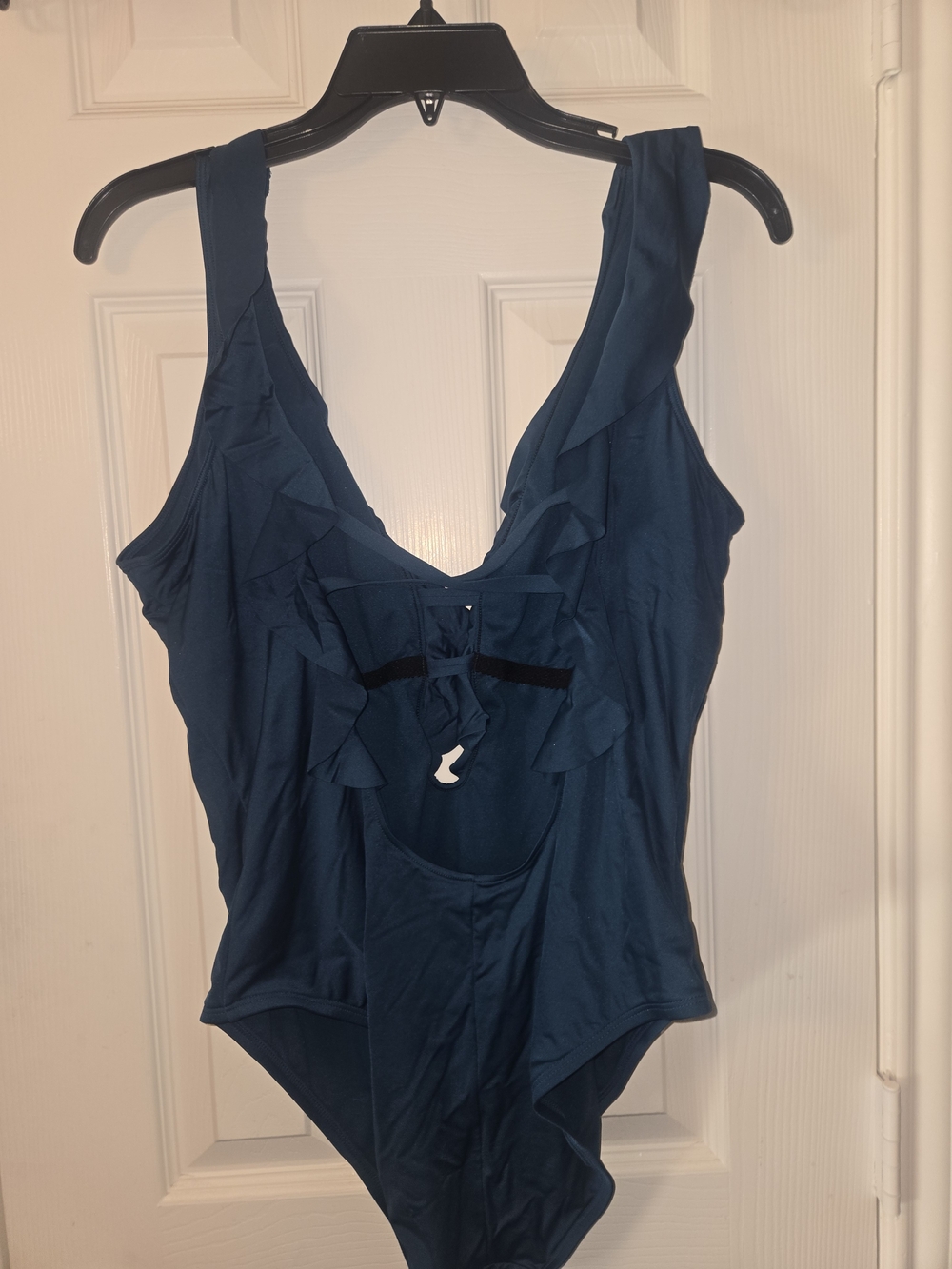 Teal Ruffled Swimsuit - Picture 2 of 3